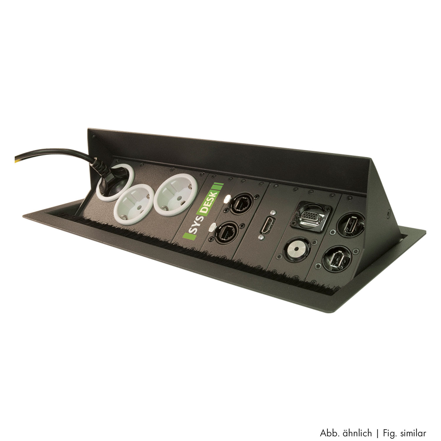 table insert box anthracite, 2 HE, 9 BE; depth: 193 mm for SYSBOXX-Module, colour: grey