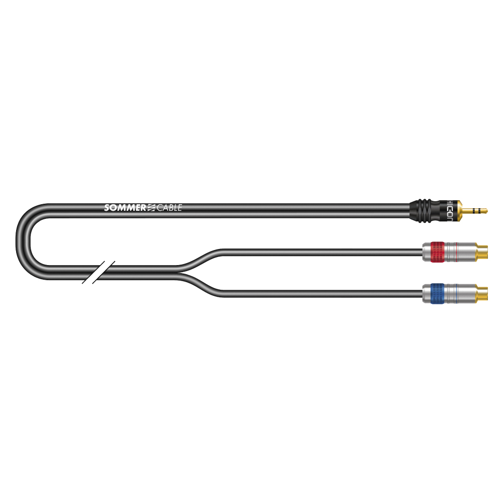 Stereo split cable SC-Onyx, 1 x 0,25 mm² | mini-jack / RCA, HICON