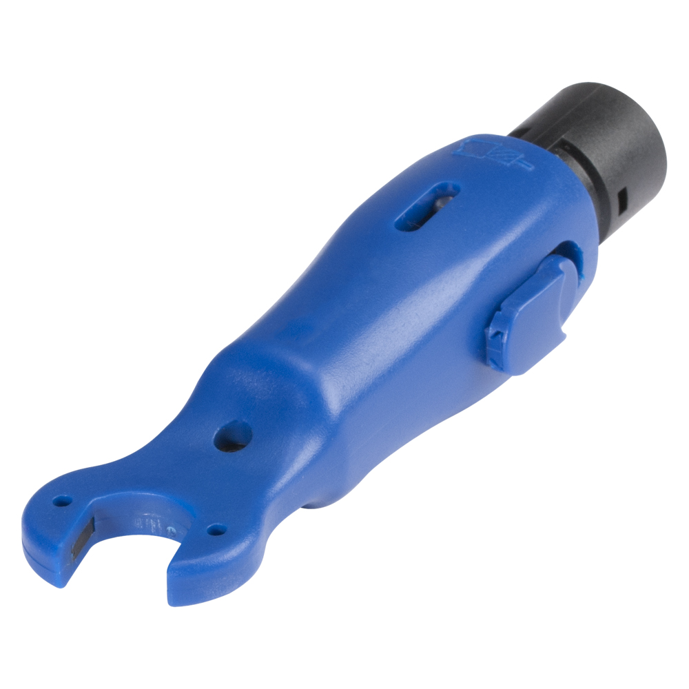 Werkzeug für F-Stecker Compression, mit Kabelstripper 6,5 mm + 6,5 mm für passend für F-Stecker Compression, blau