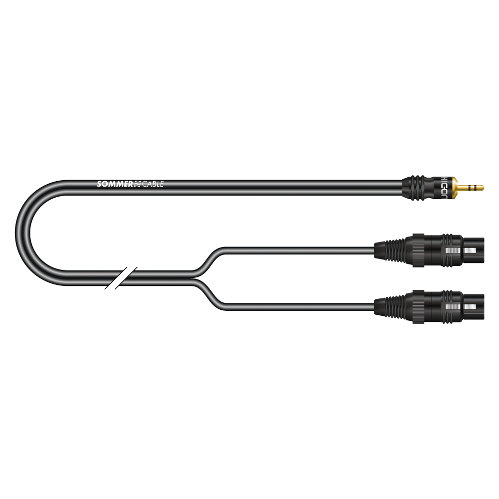 Stereo split cable SC-Onyx, 1 x 0,25 mm² | XLR / mini-jack, HICON