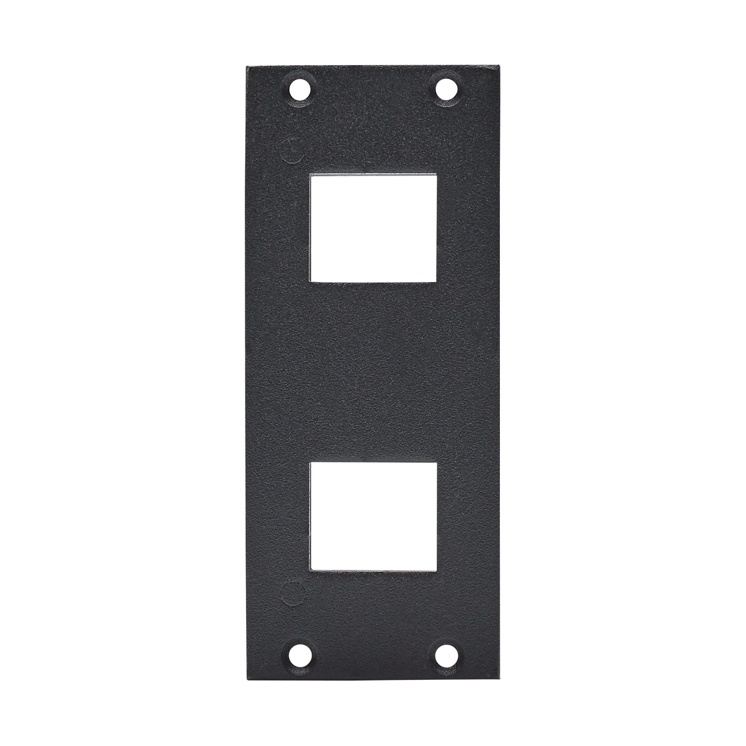 front panel 2 x Cutouts for clip-in modules (Keystrone), 2 HE, 1 BE for SYS-series, Galvanized sheet steel, colour: grey
