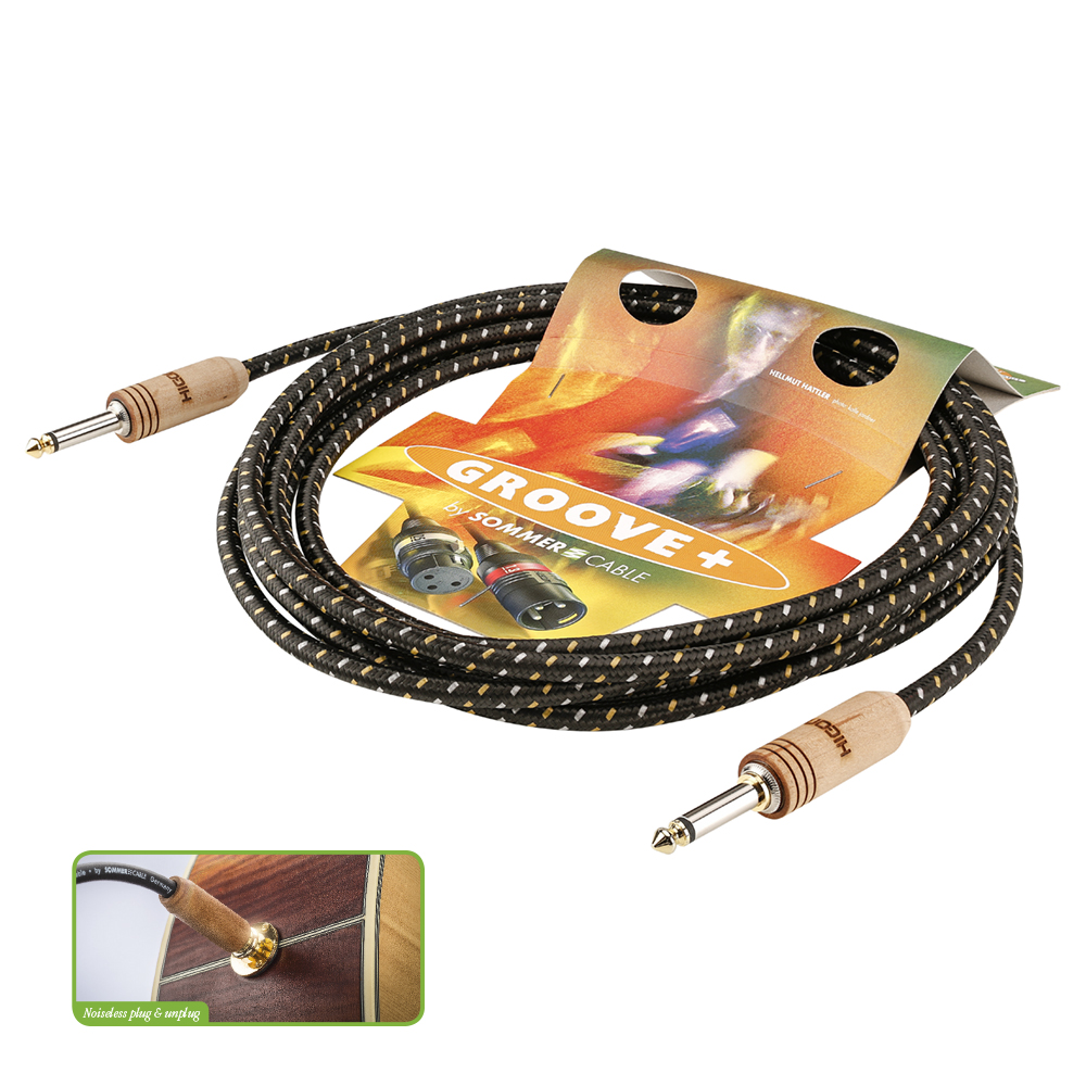 Instrument cable SC-CLASSIQUE, HICON WOODPLUG, 1 x 0,50 mm² | jack / jack, HICON