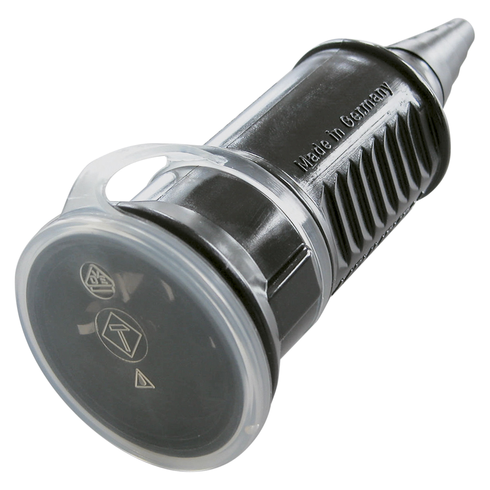 Mennekes SCHUKO, 2-pole , plastic-, screw-type-female connector, nickel plated contact(s), straight, max. 2,5 mm², black